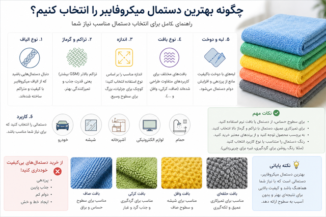 چگونه بهترین دستمال میکروفایبر را انتخاب کنیم ؟